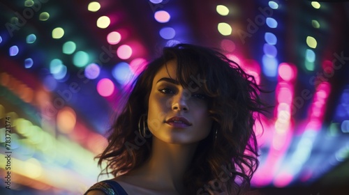 Beautiful young Spanish woman in an disco