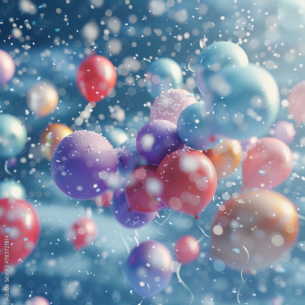 Abstract background with bubbles and snow Abstract background with bubbles and snow