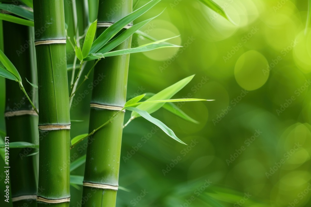 Exotic Bamboo background. Forest zen jungle. Generate Ai - obrazy, fototapety, plakaty 