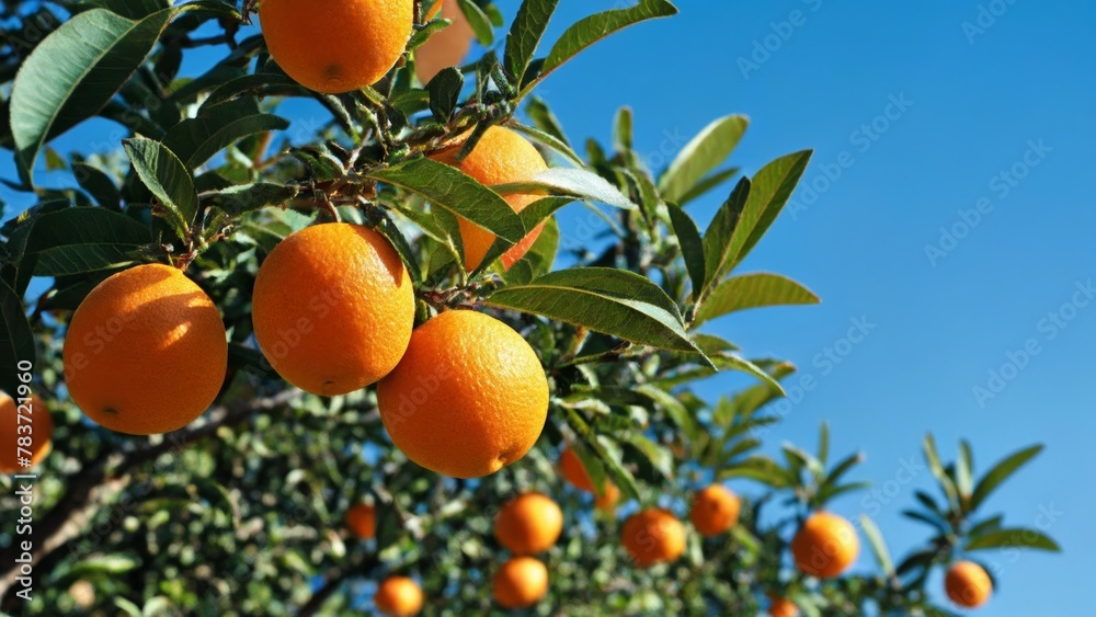  Bright oranges against a clear blue sky