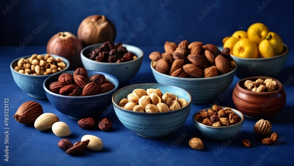 A bountiful display of nuts and fruits A bountiful display of nuts and fruits