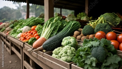  Bountiful produce at a vibrant farmers market © vivekFx