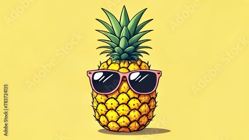  Tropical vibes with a pineapple in shades © vivekFx