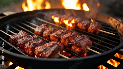  Grilling to perfection Sizzling kebabs on a BBQ