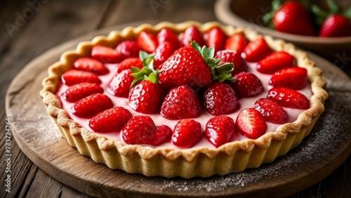  Deliciously tempting strawberry tart ready to be savored © vivekFx