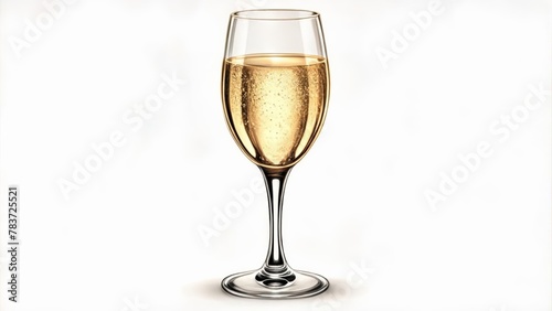  Elegance in a glass Champagne flute on white