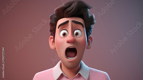 A 3D rendering capturing a moment of embarrassment in a young 3D figure's expression
