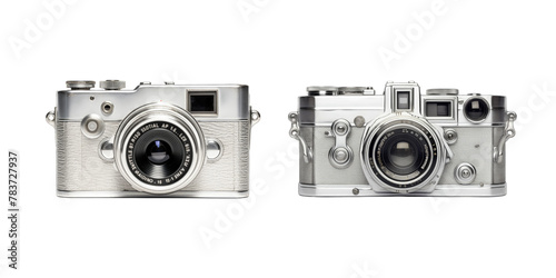 Vintage photo camera isolated on a white background with clipping path.