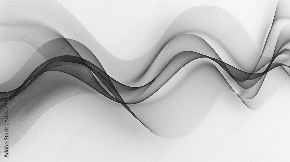 Obraz premium Elegant abstract image of monochrome waves interlacing, creating a sense of flow and movement Perfect for backgrounds or textures