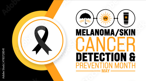 May is Melanoma Skin Cancer Detection and Prevention Month background template. Holiday concept. use to background, banner, placard, card, and poster design template with text inscription