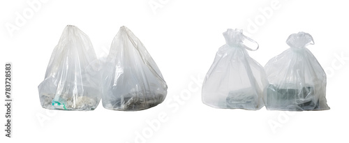 Plastic bags isolated on white background. Clipping path included.