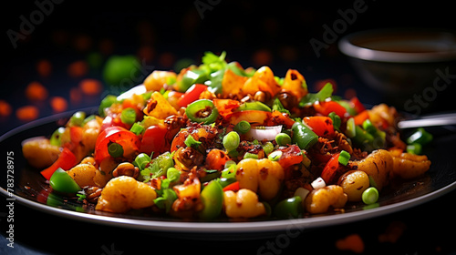 pasta with vegetables high definition(hd) photographic creative image