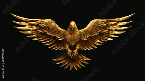 A majestic golden eagle logo wings