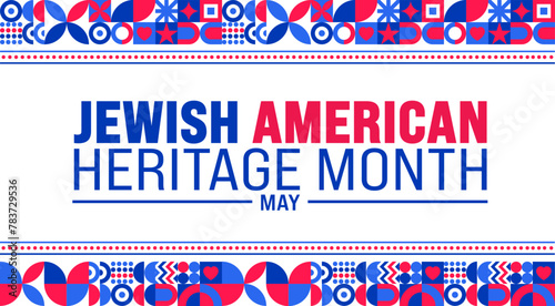 May is Jewish American Heritage Month geometric shape pattern background design template. use to background, banner, placard, card, and poster design template. vector illustration