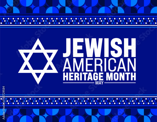 May is Jewish American Heritage Month geometric shape pattern background design template. use to background, banner, placard, card, and poster design template. vector illustration