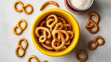  Deliciously twisted  A bowl of pretzels ready to be savored