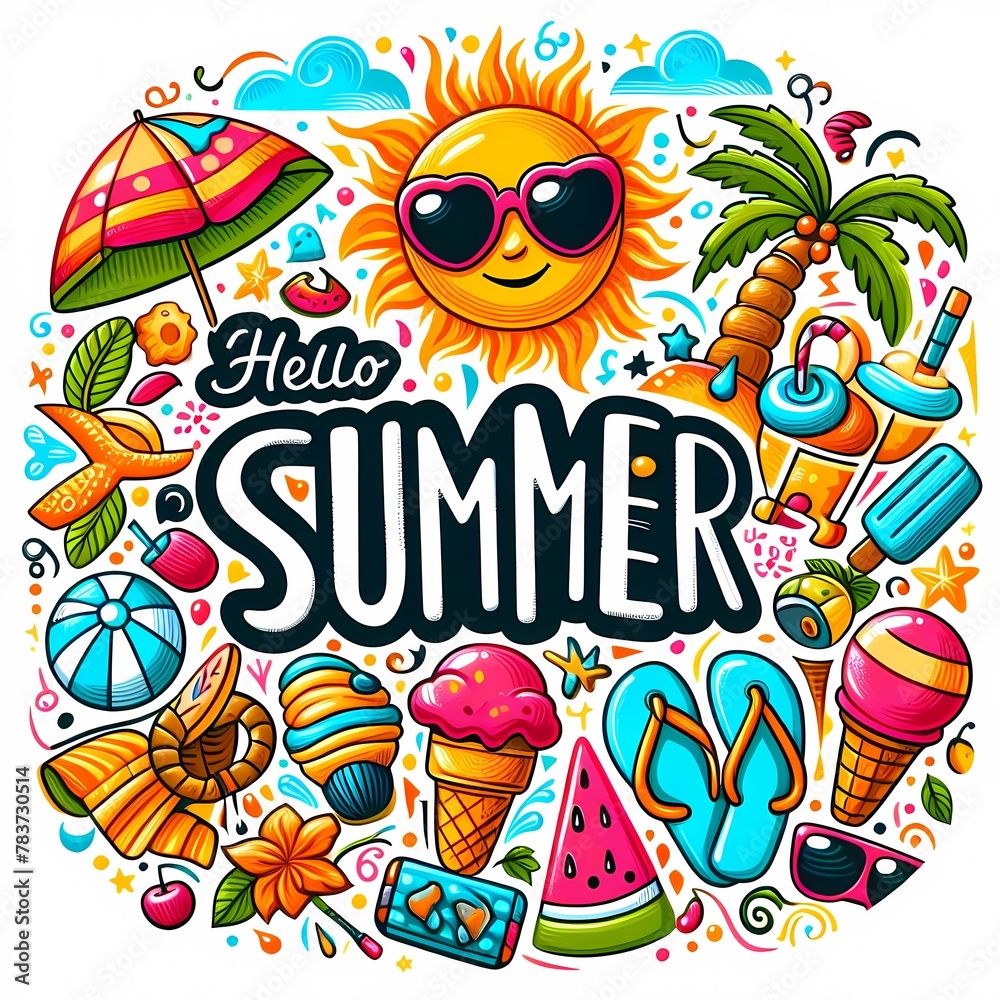 Hello summer illustration