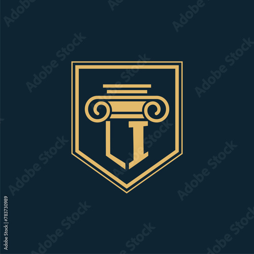 LI Initials Law Firm Logo Lawyer logo with creative law element
