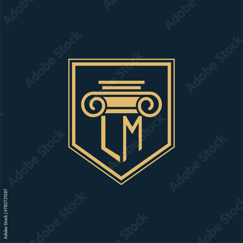 LM Initials Law Firm Logo Lawyer logo with creative law element
