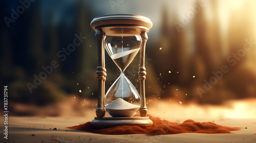 A 3D rendering featuring a wise hourglass character,