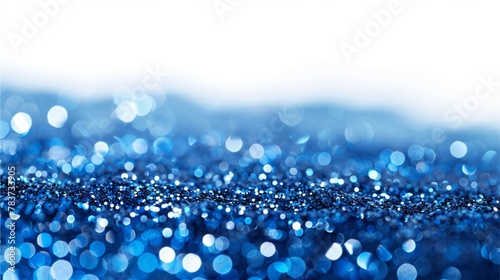 In a PNG style, this design features blue glitters against an white background.