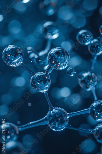 Detailed Close-Up of Molecular Model with Bokeh, Generative AI