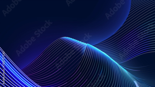 Elegant wavy lines in blue hues give a sense of movement and flow  perfect for modern and tech themes