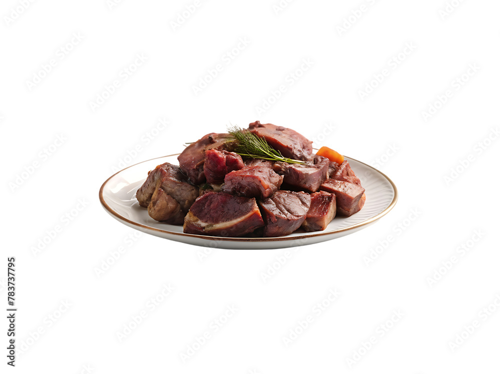 Meat in its raw state isolated on transparent background