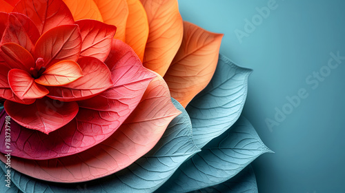 Colorful Leaf Arrangement Resembling Flower Art