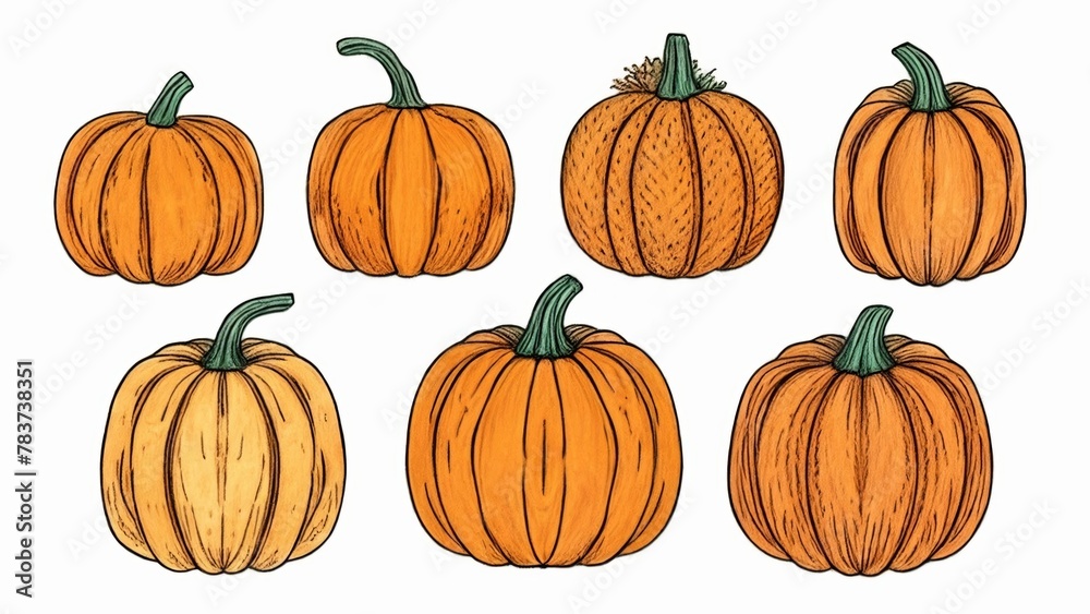 Autumns bounty A collection of pumpkins in various shades of orange Autumns bounty A collection of pumpkins in various shades of orange