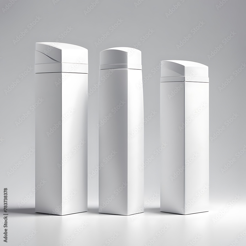  White plain blank empty unfolded vertical product packaging branding box on an isolated background design. 