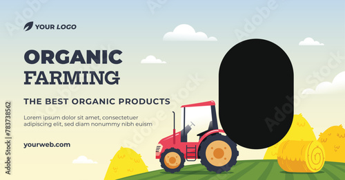 Flat agriculture company social media promo template