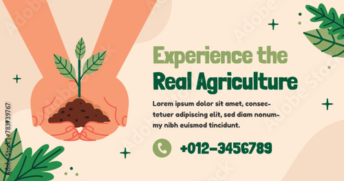 Hand drawn agriculture company facebook template