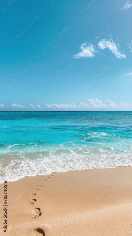 Serene Beachscape with Pristine Sands and Azure Waters