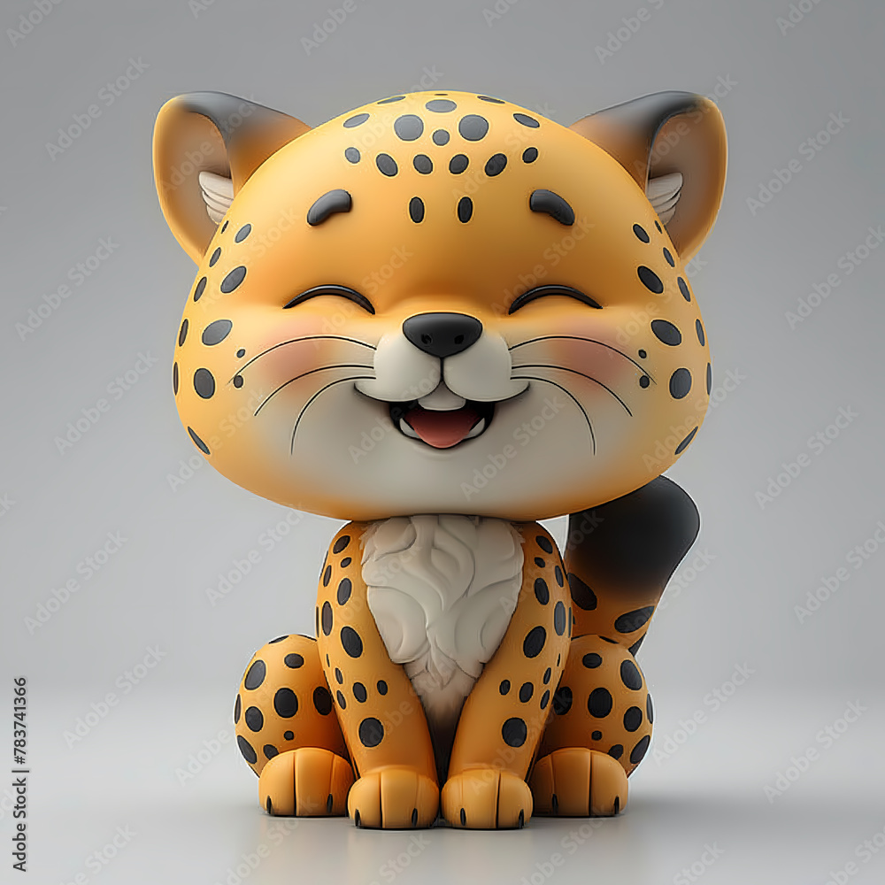 A cute and happy baby cheetah 3d illustration A cute and happy baby cheetah 3d illustration