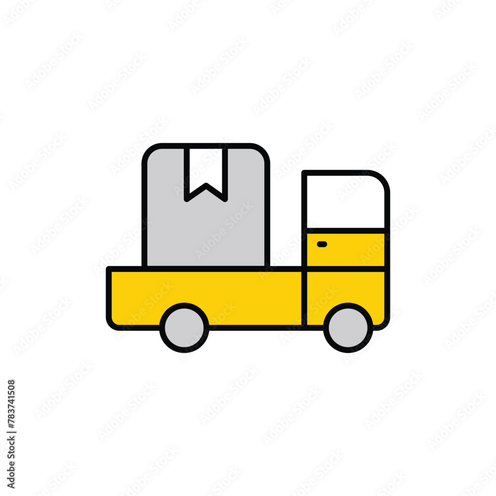 Fototapeta premium Delivery Truck icon design with white background stock illustration