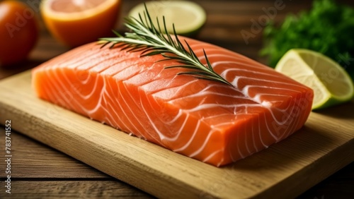  Freshly sliced salmon ready to be enjoyed