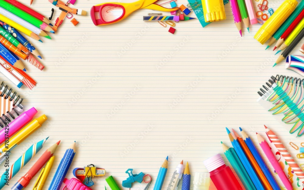 Fototapeta premium Assortment of coloured pencils with shadow on white background