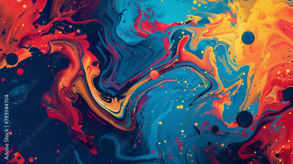 Abstract background with a riot of bold and contrasting paint strokes.