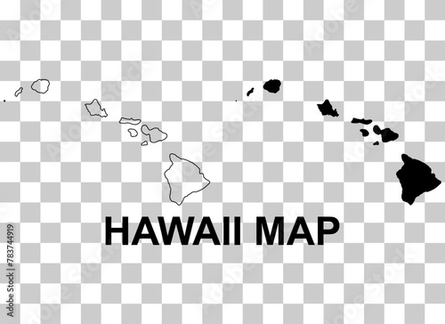 Set of Hawaii map, united states of america. Flat concept icon symbol vector illustration