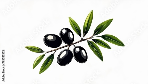  Fresh black olives on a branch ready for harvest