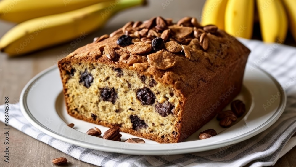  Deliciously moist banana bread with walnut topping