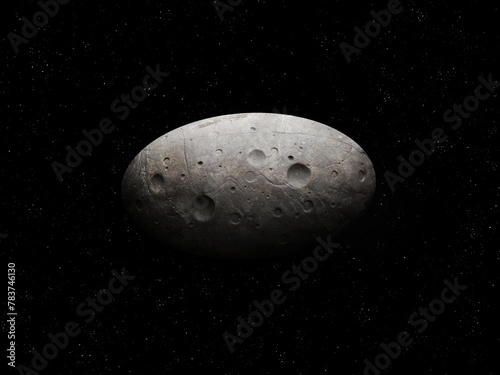 Haumea is a dwarf planet with an elliptical shape. Trans-Neptunian object, oblate planetoid. Representative of the Kuiper Belt.