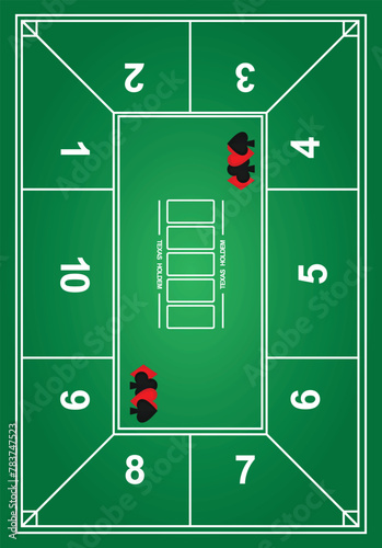 Texas holdem poker mat. vector illustration