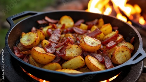  Delicious campfire meal in a skillet
