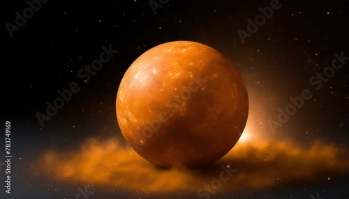 earth and moon  wallpaper texted Orange Ball