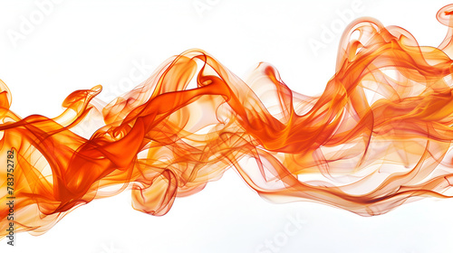 Abstract swirling movement of yellow ,gold smoke moving isolated on white background ,red fire flames on a white background