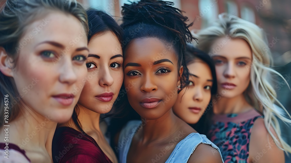 Diverse Group of Beautiful Women: Natural Beauty and Glowing Skin Portrait Diverse Group of Beautiful Women: Natural Beauty and Glowing Skin Portrait