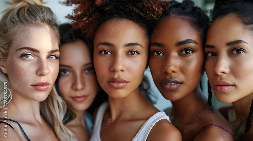 Diverse Group of Beautiful Women: Natural Beauty and Glowing Skin Portrait Diverse Group of Beautiful Women: Natural Beauty and Glowing Skin Portrait