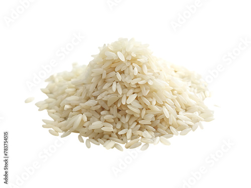 Boiled rice in bowl on transparent background